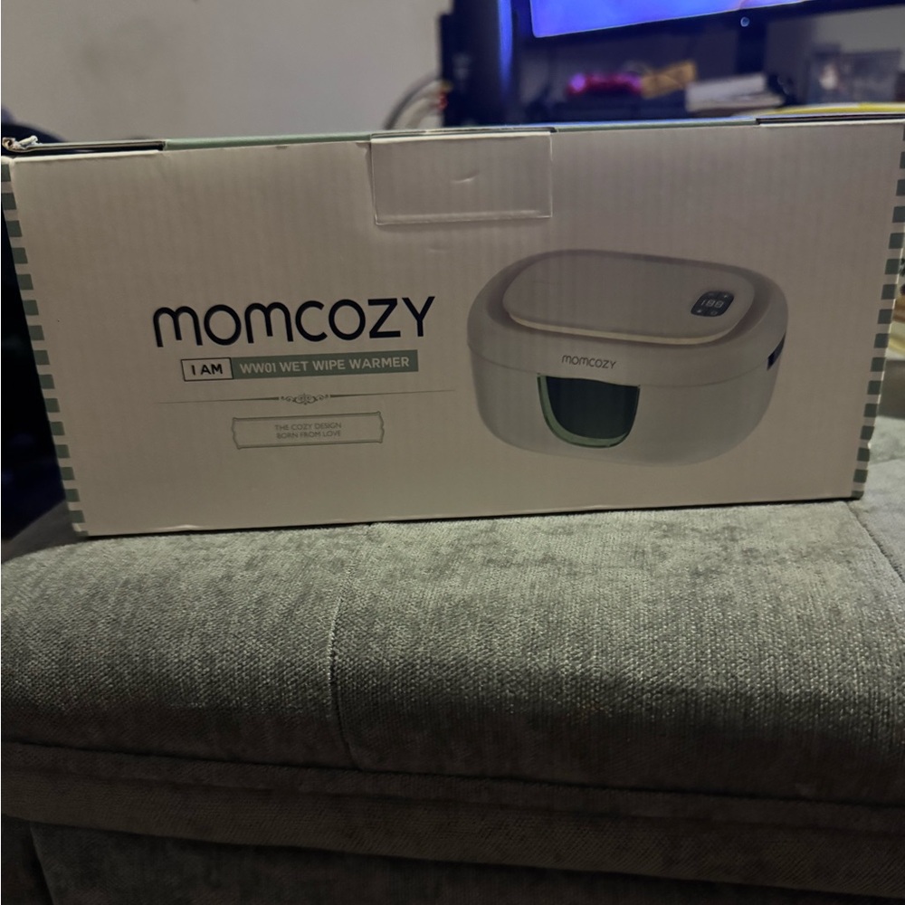Momcozy Wet Wipe Warmer - White with Green Accent